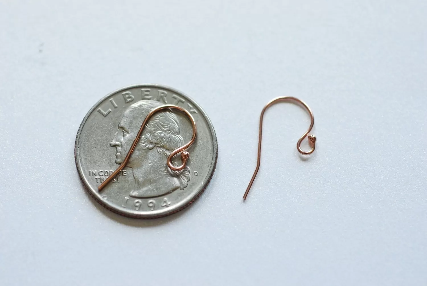 1 pair 14k Rose gold filled Ear Wires, rose gold earwire, earring finding, ear hooks, Rose Gold Filled Ear Wire Hook with Ball End earring