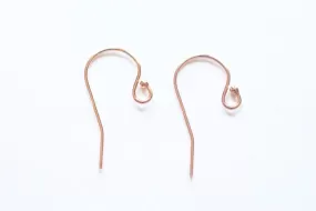 1 pair 14k Rose gold filled Ear Wires, rose gold earwire, earring finding, ear hooks, Rose Gold Filled Ear Wire Hook with Ball End earring