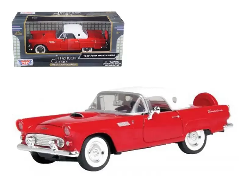 1956 Ford Thunderbird Red 1/24 Diecast Car Model by Motormax