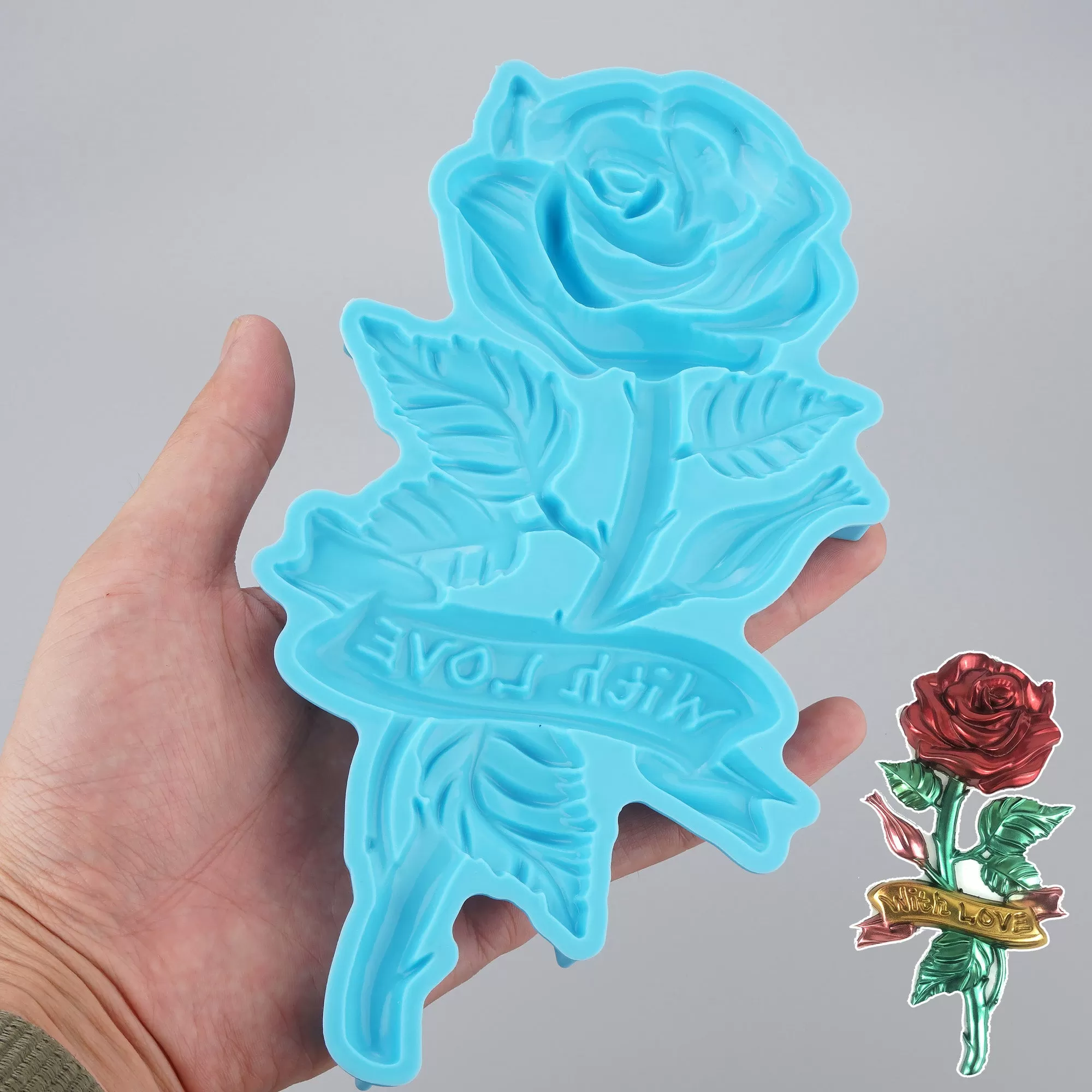 1PC Silicone Rose Flower Mold for resin, Living room decoration mold, hanging decoration mold 10411150