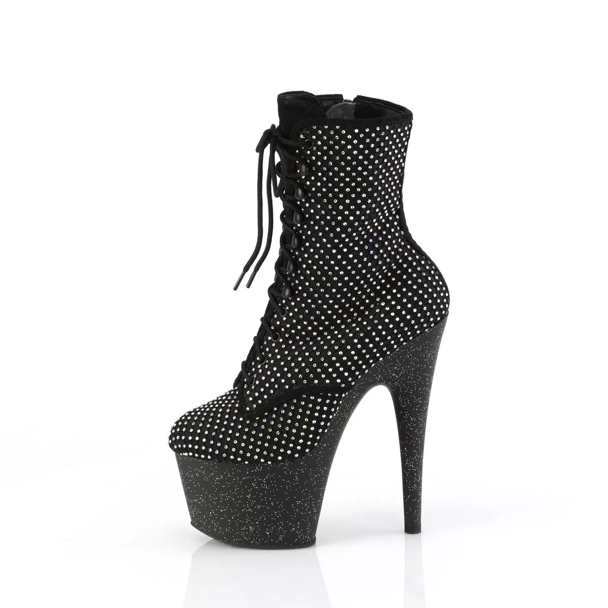 7 Inch Heel ADORE-1020RM Black Rhinestone