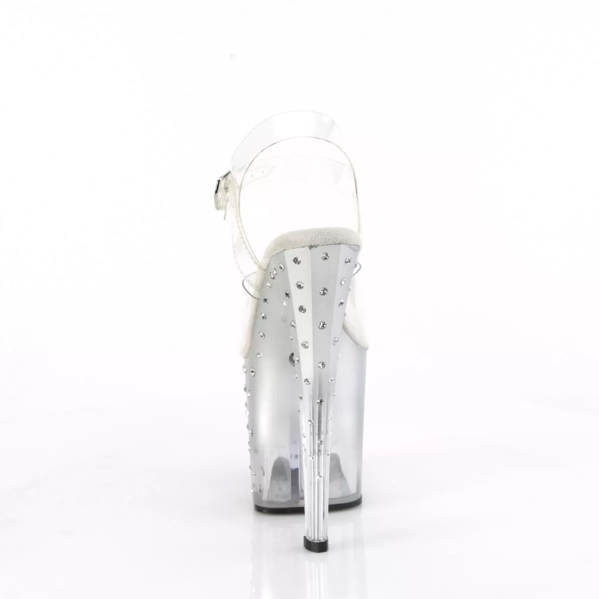 8 Inch Heel ENCHANT-708T-LT Clear Silver