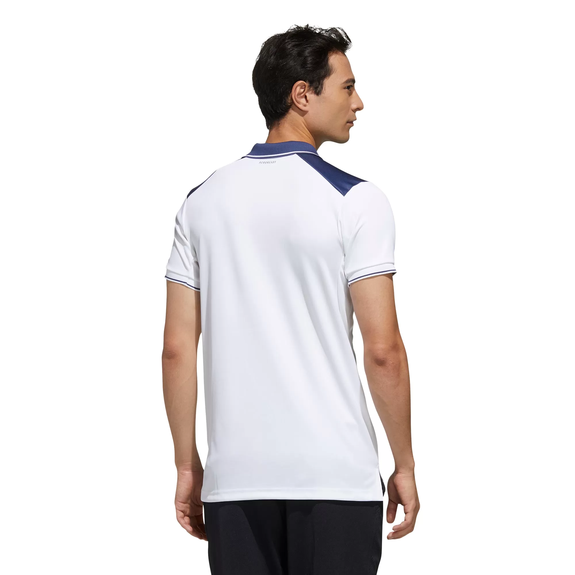 adidas Men's Polo Colorblock Pique - White/Tech Indigo FN1452