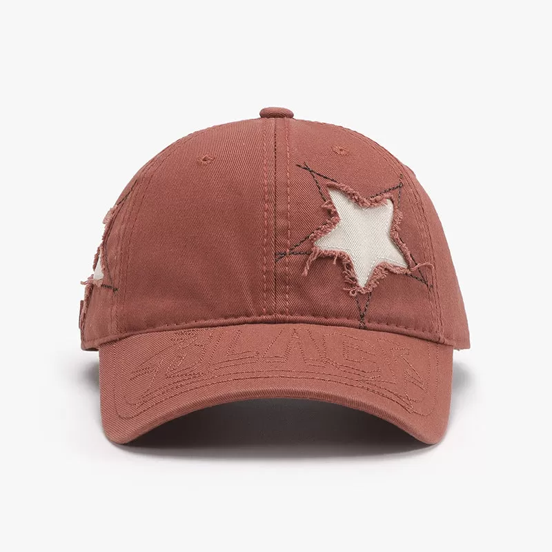 Adjustable Star Raw Hem Cap - Trendy, Comfortable, and Stylish Headwear for Men and Women - Perfect for Casual Wear and Outdoor Activities