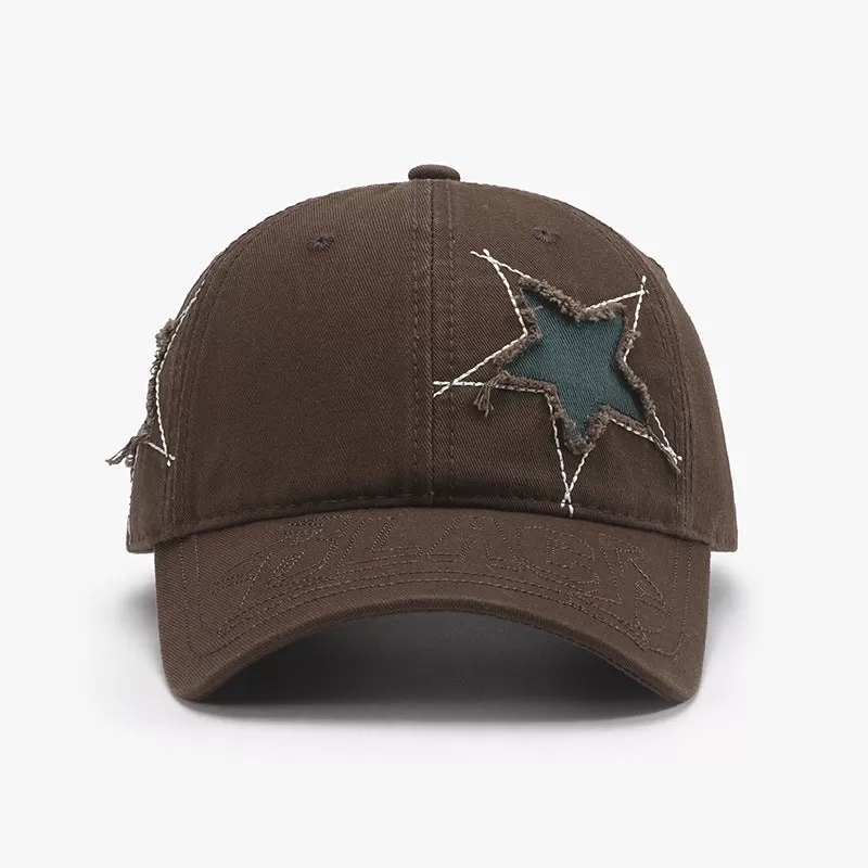 Adjustable Star Raw Hem Cap - Trendy, Comfortable, and Stylish Headwear for Men and Women - Perfect for Casual Wear and Outdoor Activities