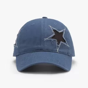 Adjustable Star Raw Hem Cap - Trendy, Comfortable, and Stylish Headwear for Men and Women - Perfect for Casual Wear and Outdoor Activities