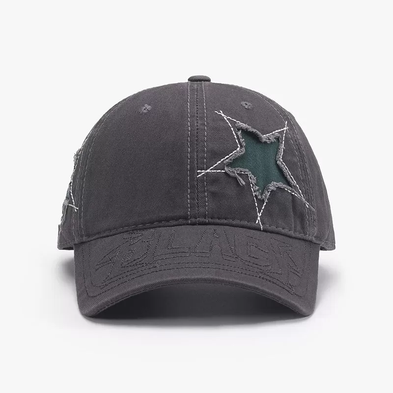 Adjustable Star Raw Hem Cap - Trendy, Comfortable, and Stylish Headwear for Men and Women - Perfect for Casual Wear and Outdoor Activities