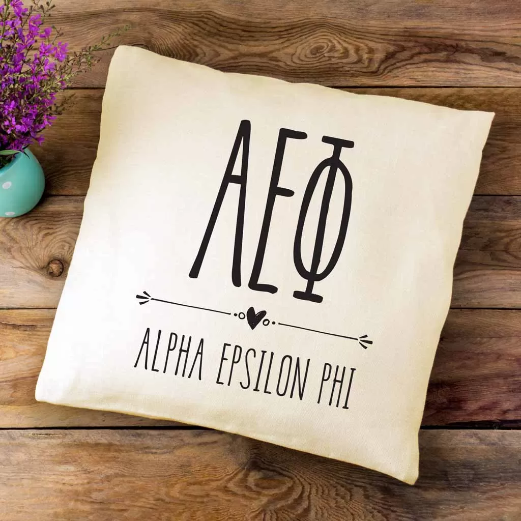 AEP Greek Boho Sorority Throw Pillow Cover for Dorm or Apartment