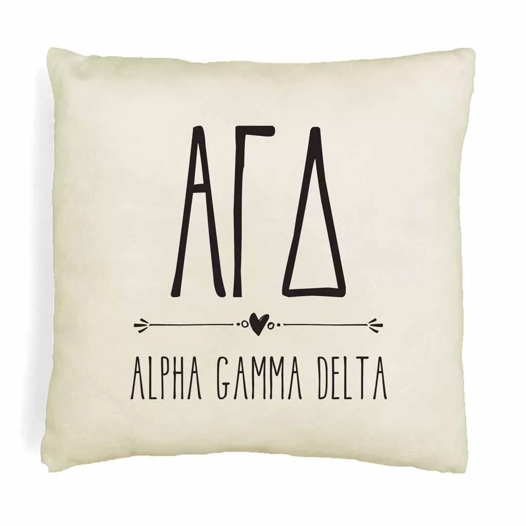 AGD Greek Boho Sorority Throw Pillow Cover for Dorm or Apartment