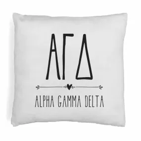 AGD Greek Boho Sorority Throw Pillow Cover for Dorm or Apartment