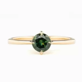 Alice Ring 0.83ct Blue Green Queensland Sapphire, 14k Yellow Gold (One of a kind)