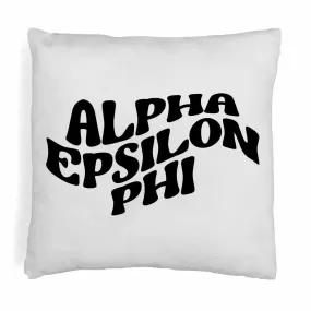 Alpha Epsilon Phi Greek Mod Design on a Sorority Throw Pillow Cover for Dorm Room or Apartment Decor