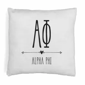 Alpha Phi Greek Boho Sorority Throw Pillow Cover for Dorm or Apartment