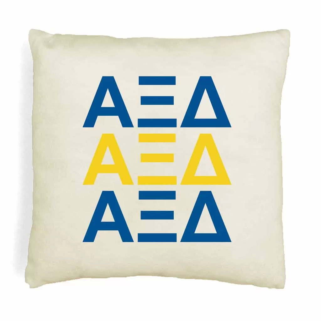 Alpha Xi Delta Throw Pillow Cover with Greek Letters