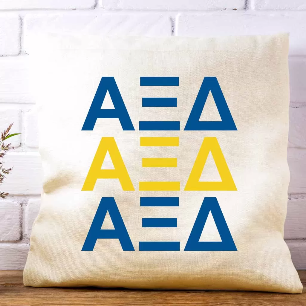 Alpha Xi Delta Throw Pillow Cover with Greek Letters