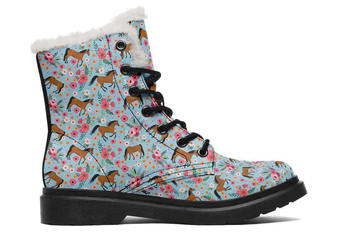 Arabian Horse Flower Winter Boots