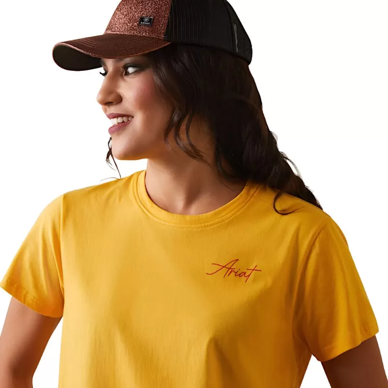 Ariat Womens REAL Cool Cow Tee Yolk Yellow