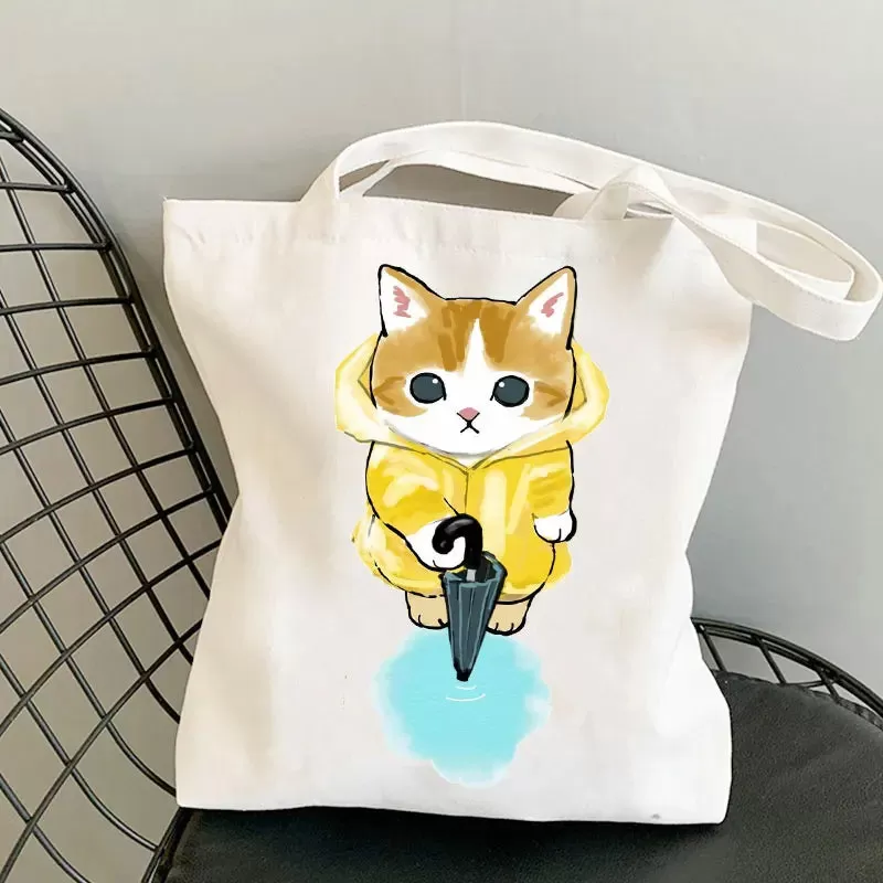 Asian Style Cat Animal Reusable Shopping Bag