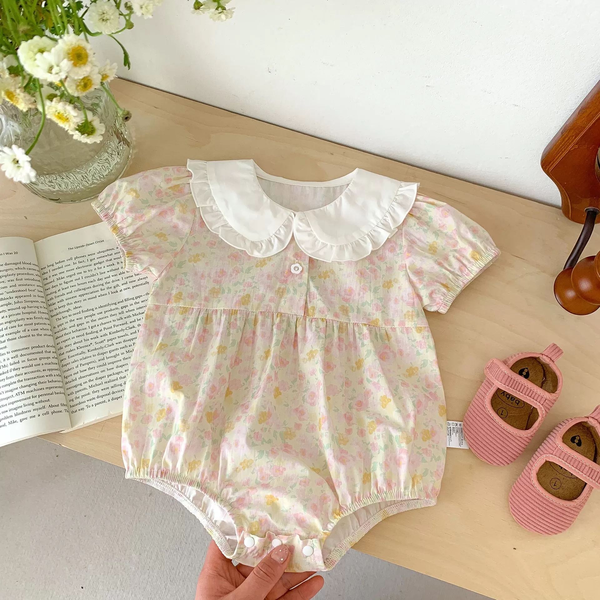 Baby Girls Flower Print Rompers