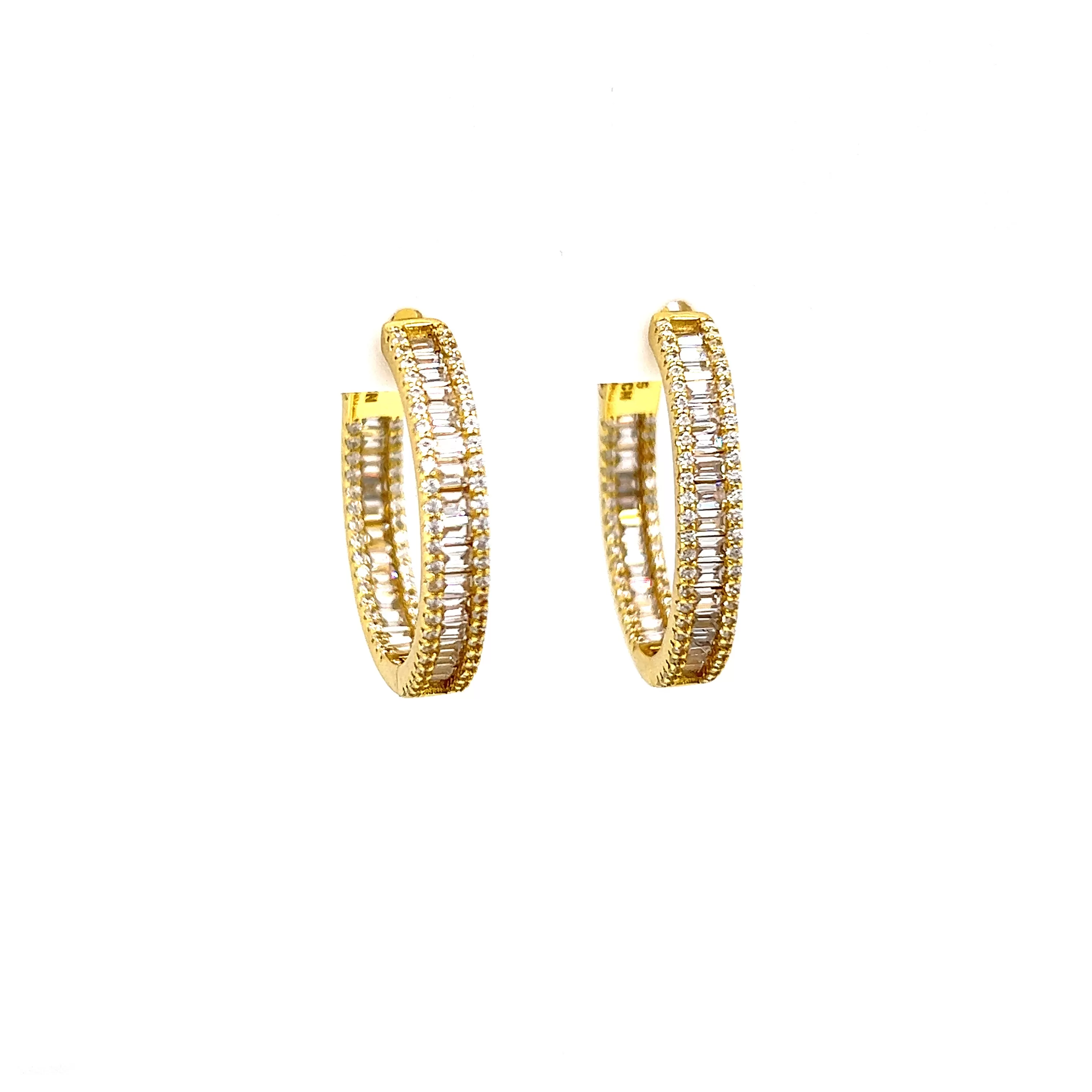 Baguette Hoop Earrings