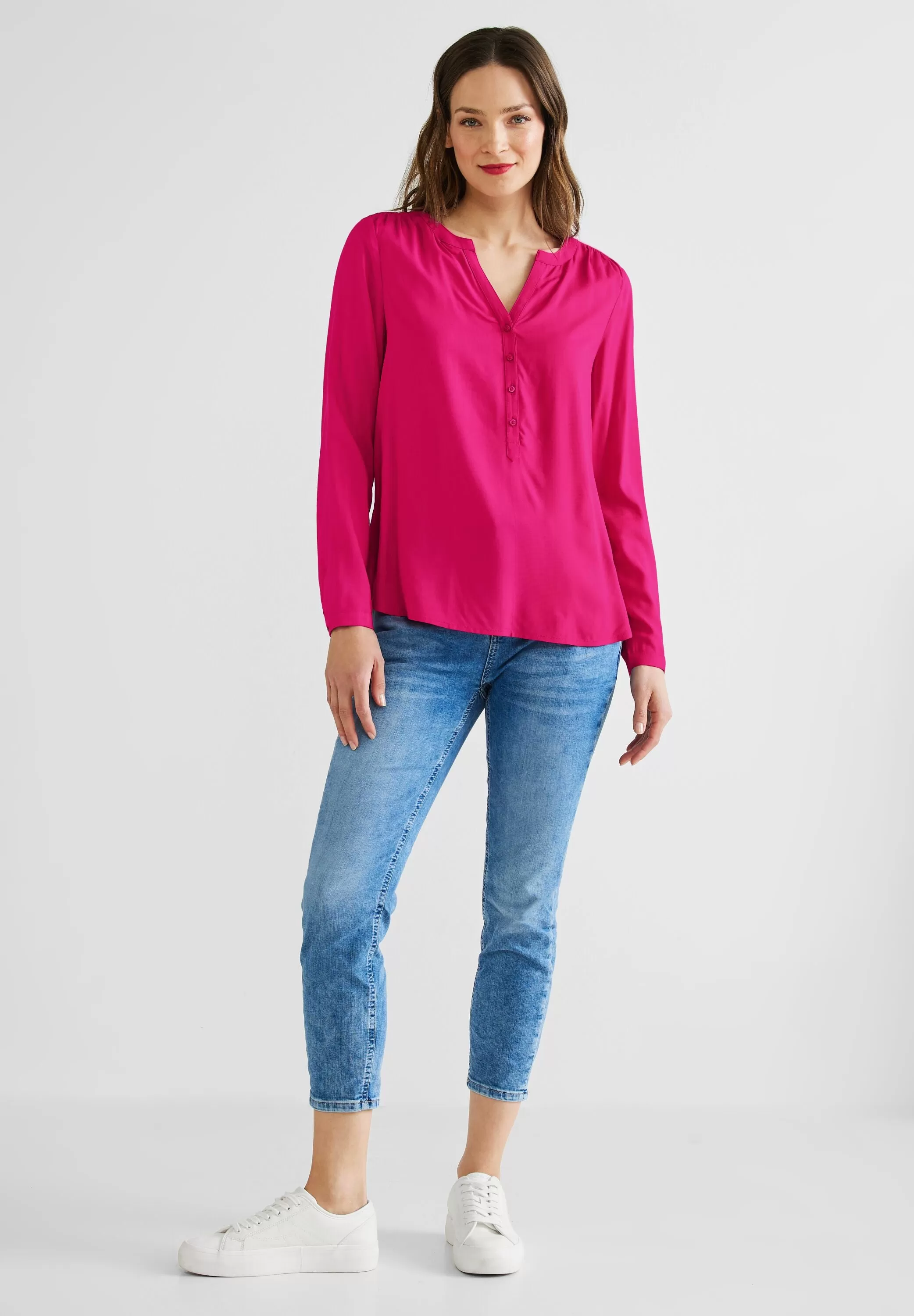 Basic Bluse in Unifarbe