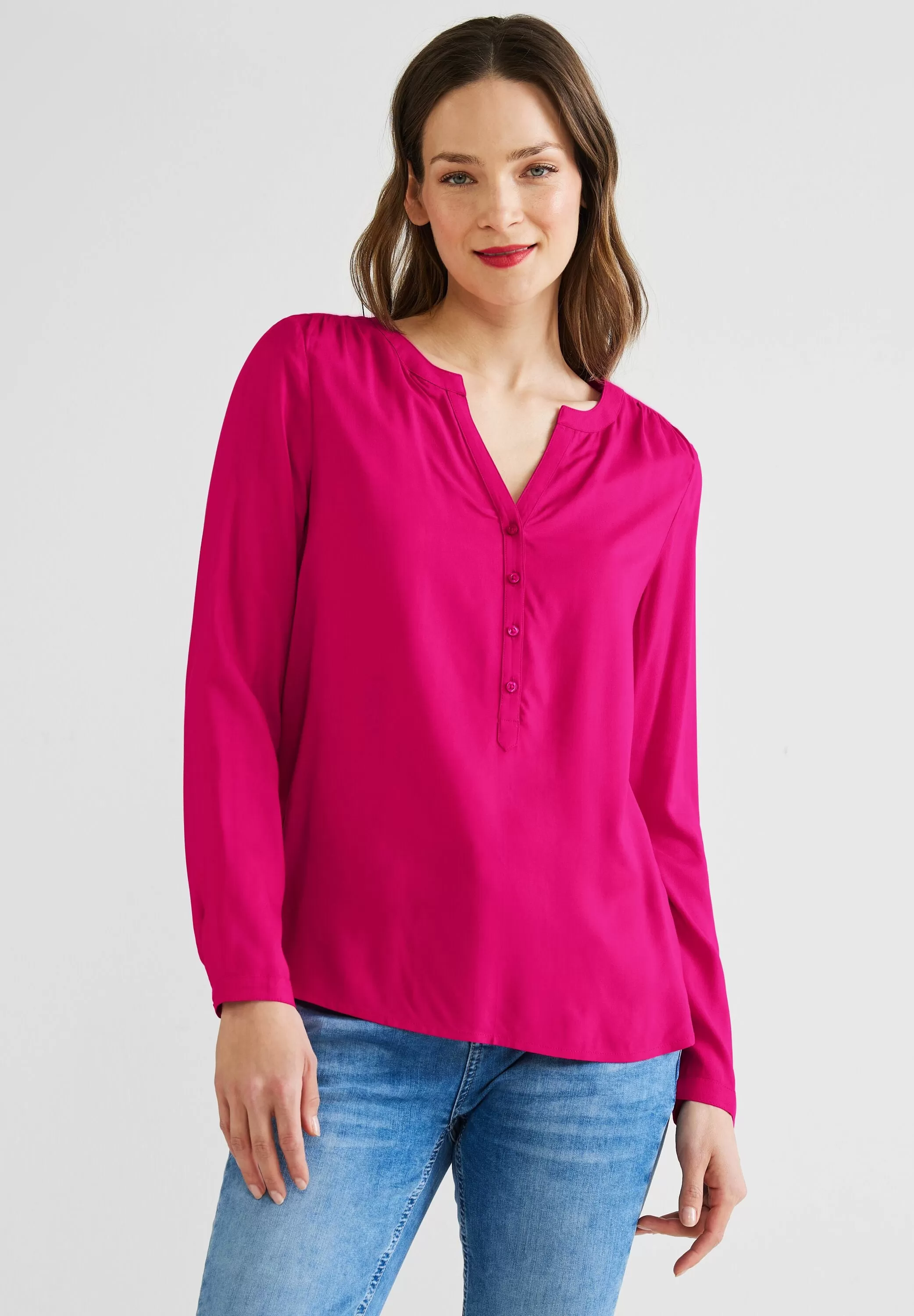 Basic Bluse in Unifarbe