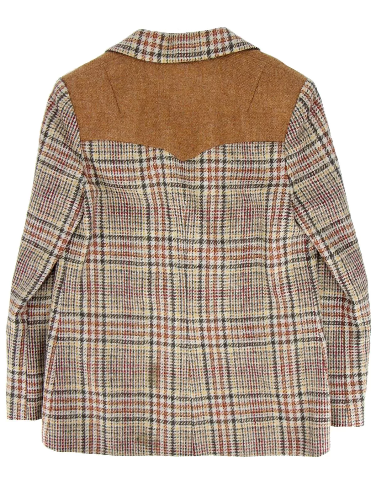 Beige Check 1970s Vintage Wool Jacket