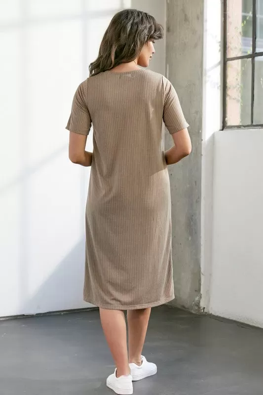 Brooke Basic Dress in Mocha