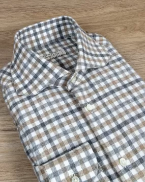 Brown Plaid Flannel Custom Shirt