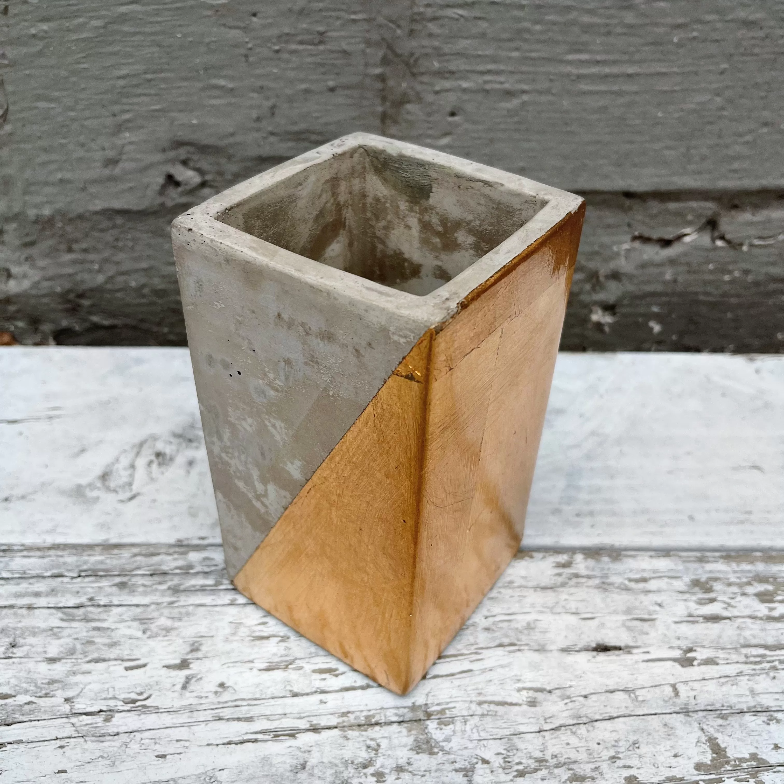 Cement & Gold Planter