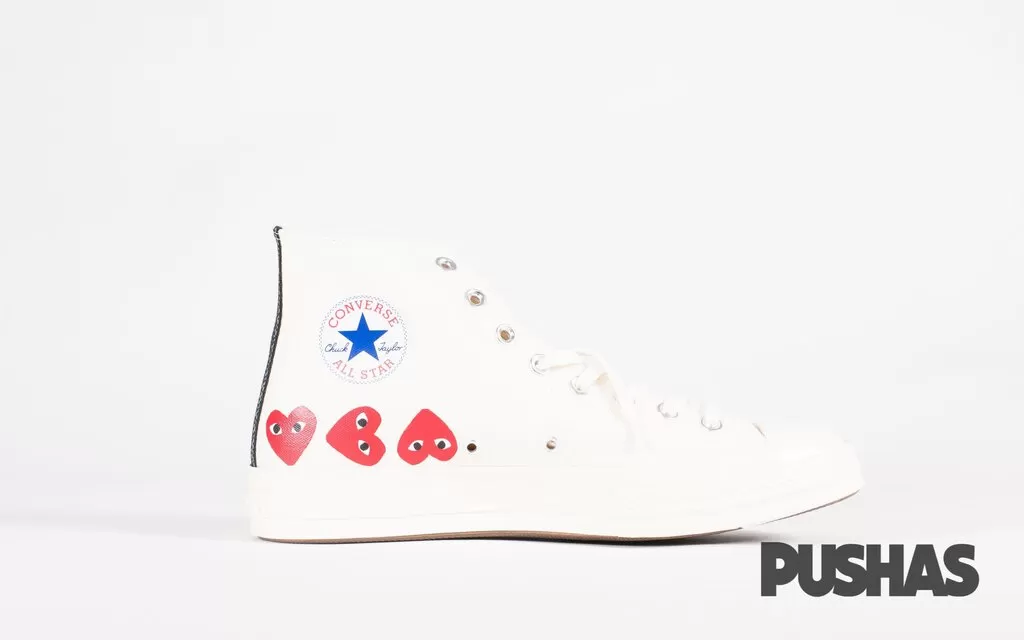 Comme des Garcons Play x Chuck Taylor 1970s Hi 'Multi Heart' - Milk (New)