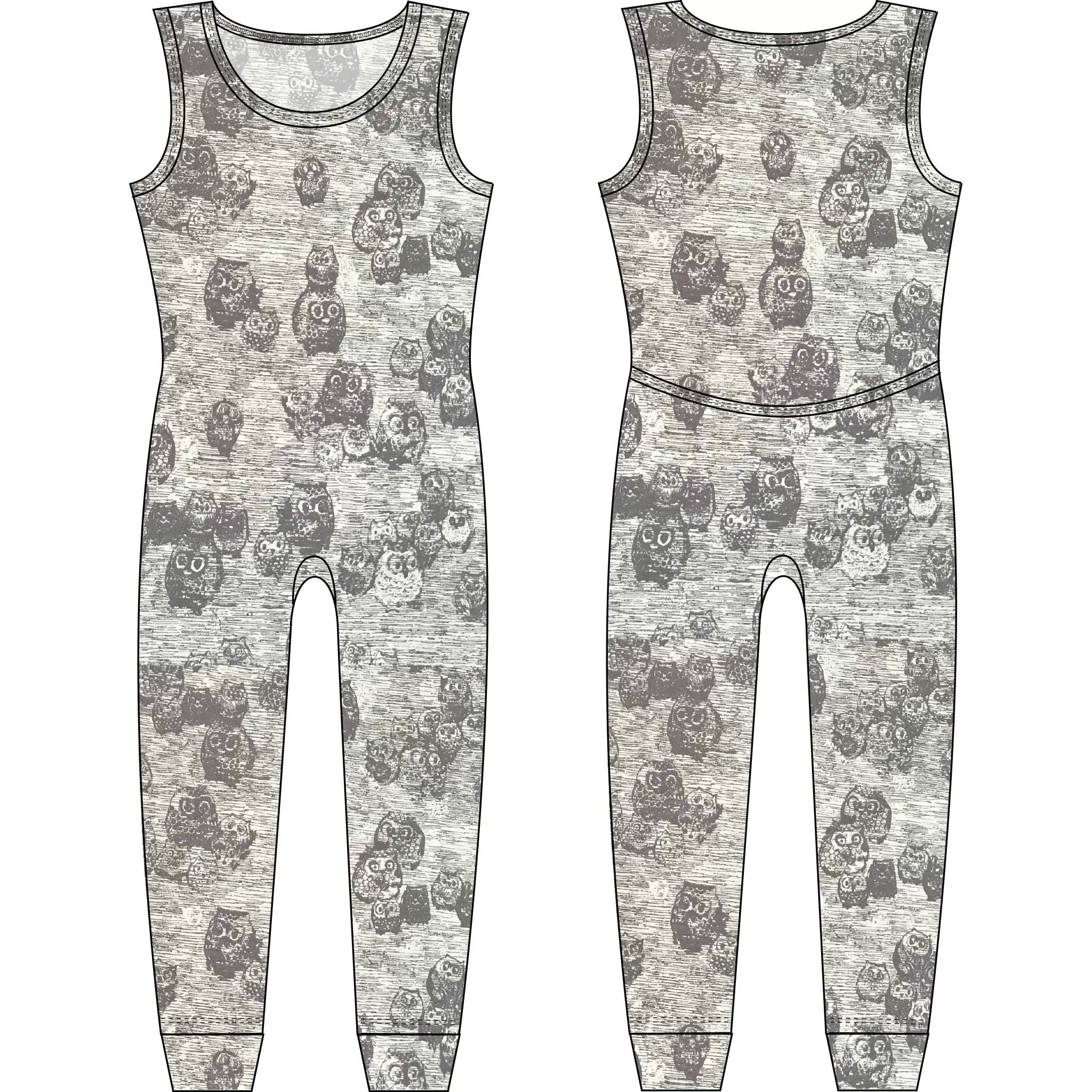 Cotton Knit Sleeveless Union Suit | Women's Full Bodysuit - Various Fun Prints | MoonEaze™