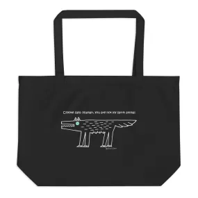 Coyote says: Human, you are not my spirit animal - Large organic tote bag