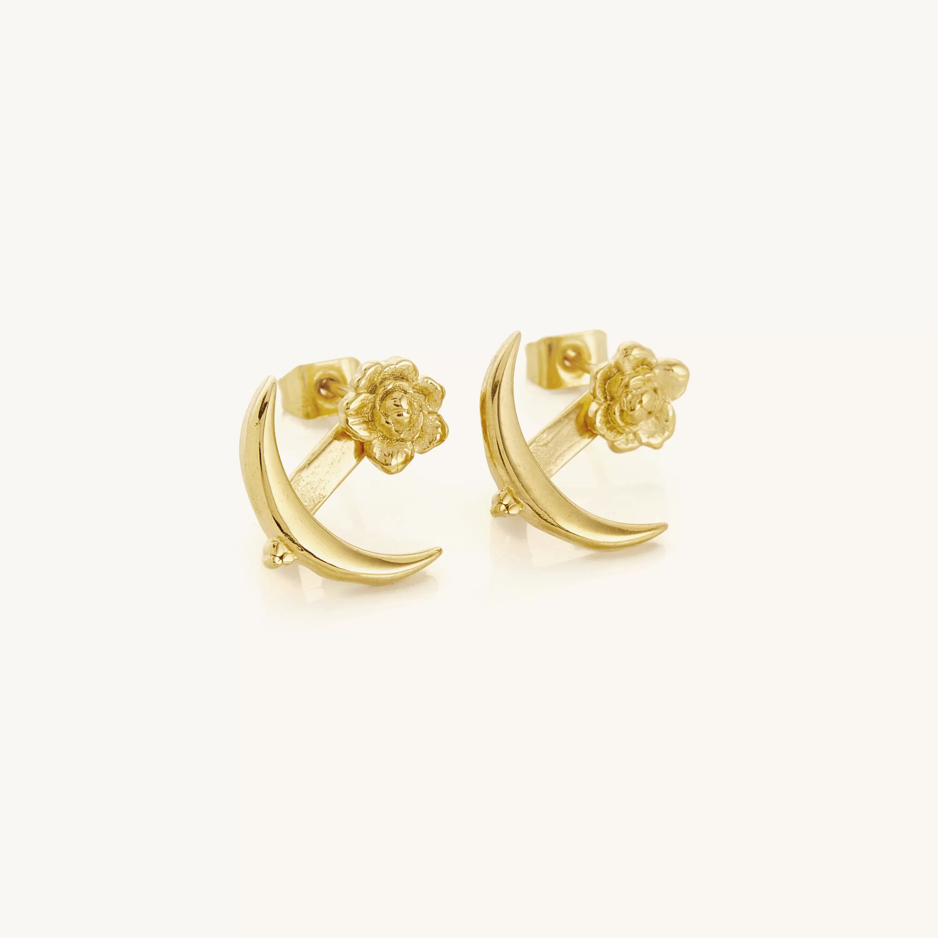 Damask Rose & Crescent Jacket Earrings | VELA x Nominal