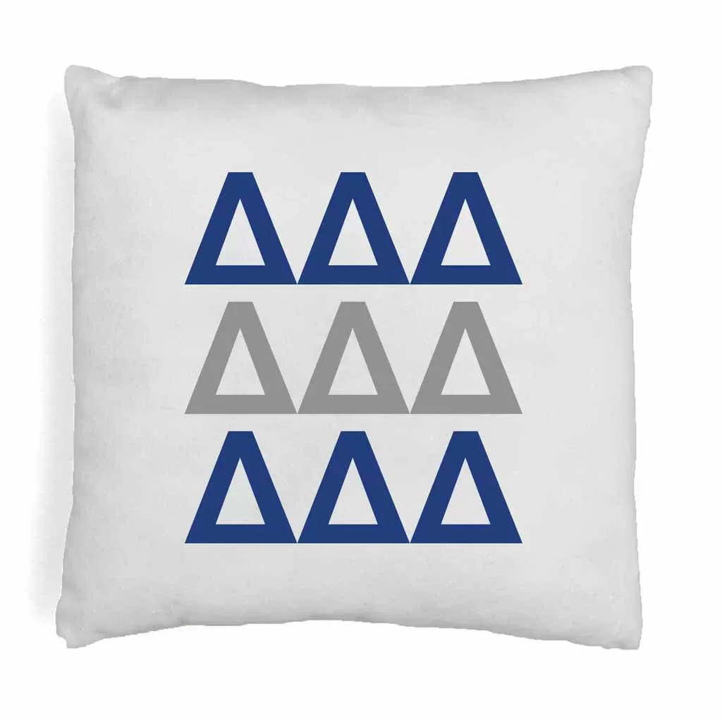 Delta Delta Delta Throw Pillow Cover with Greek Letters