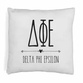 Delta Phi Epsilon Greek Boho Sorority Throw Pillow Cover for Dorm or Apartment