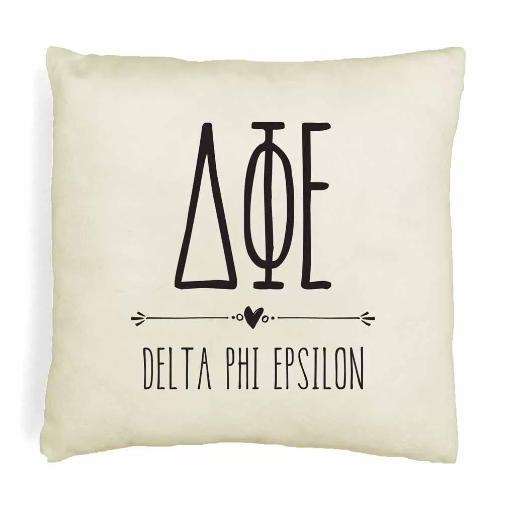 Delta Phi Epsilon Greek Boho Sorority Throw Pillow Cover for Dorm or Apartment