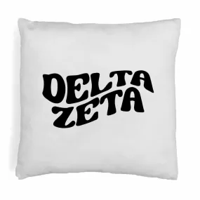 Delta Zeta Greek Mod Design on a Sorority Throw Pillow Cover for Dorm Room or Apartment Decor