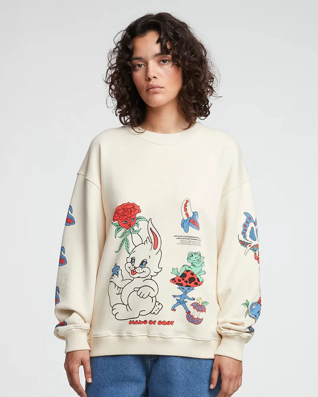 EAT DUST / GIRLS OF DUST Bunny Basic Milk Sweatshirt