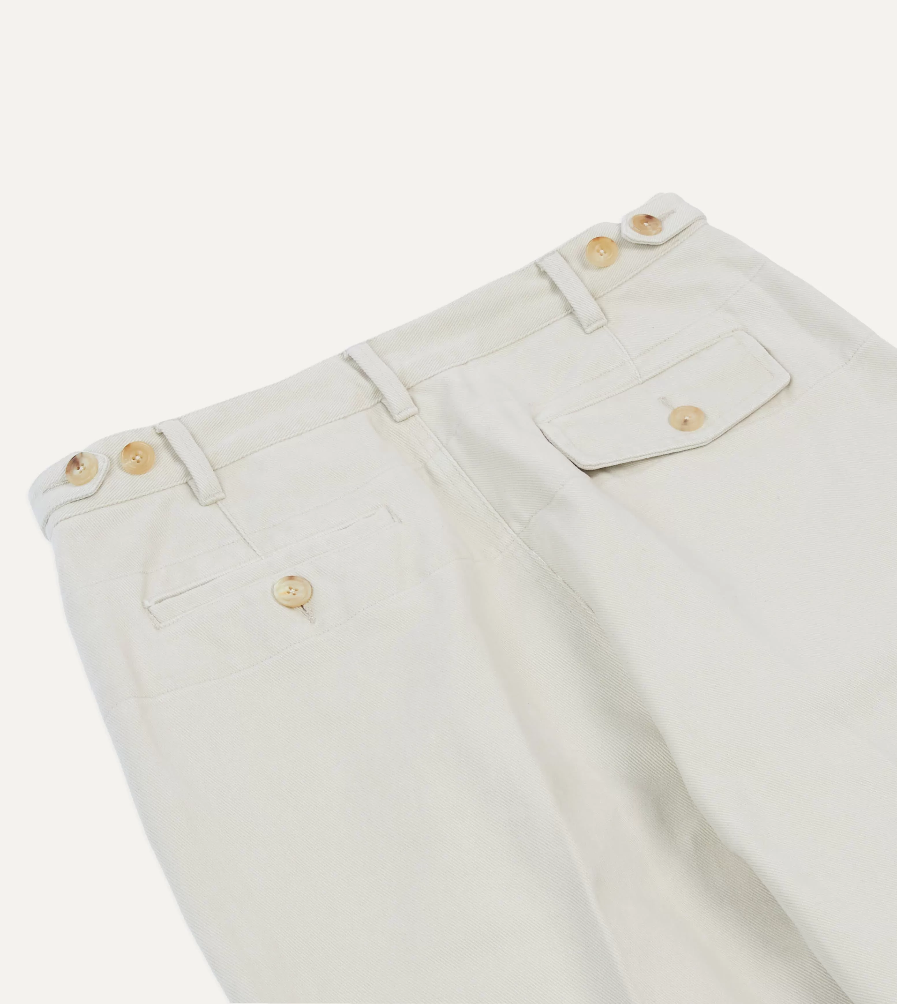 Ecru Heavy Cotton Twill Games Trousers