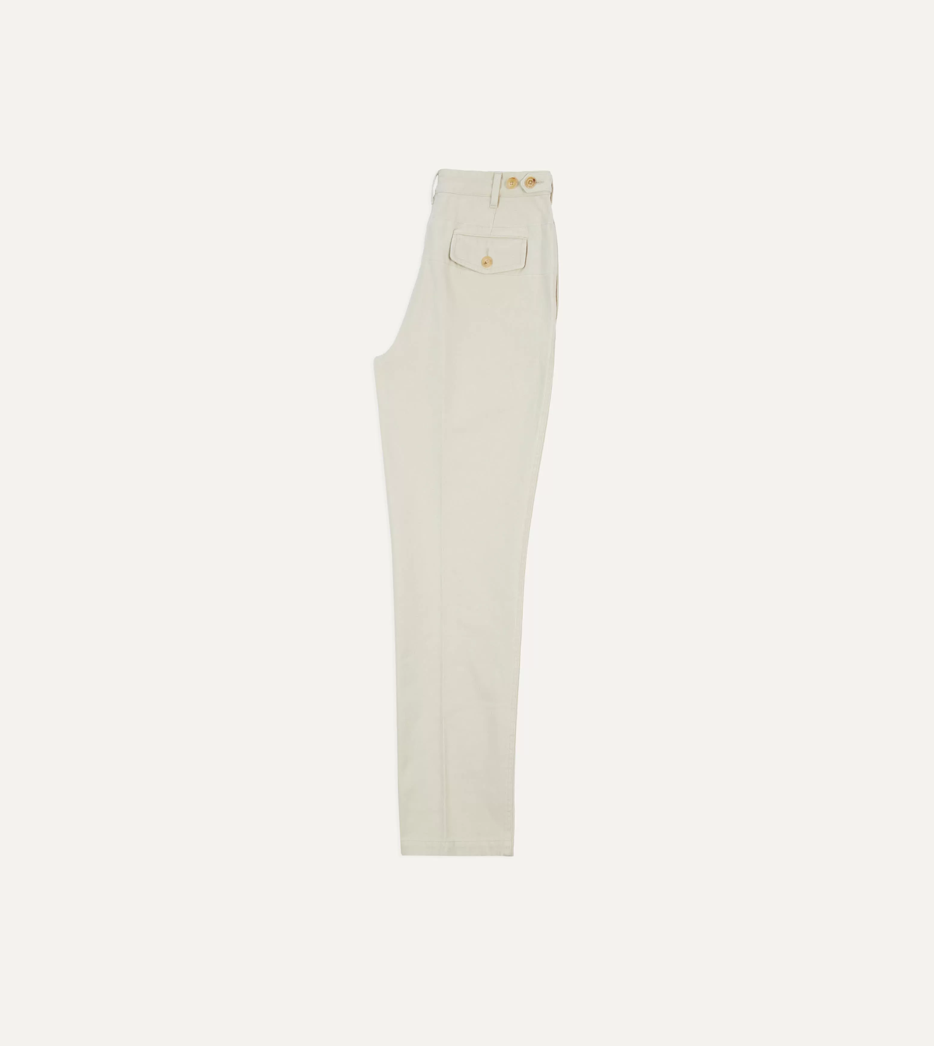 Ecru Heavy Cotton Twill Games Trousers