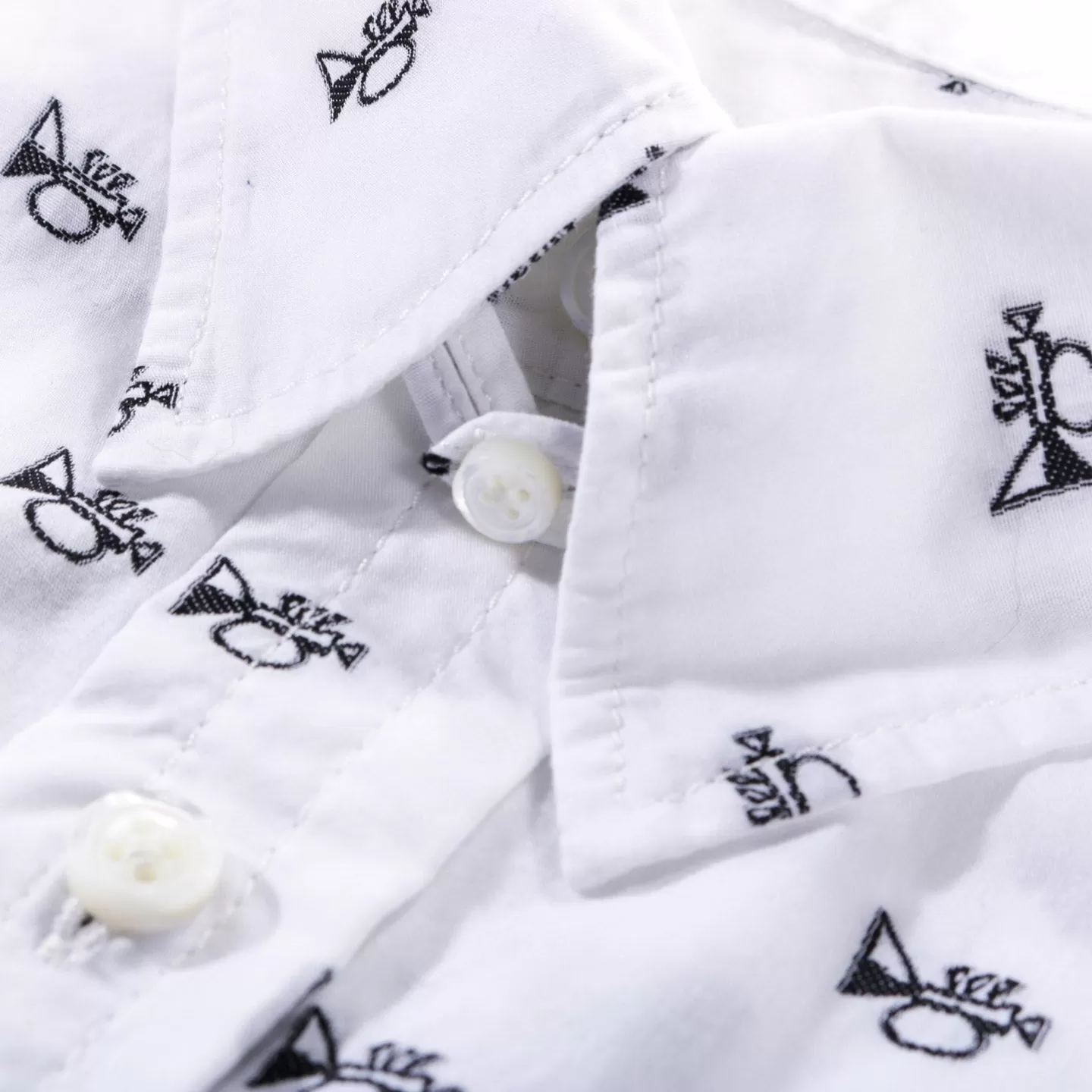 ENGINEERED GARMENTS TAB COLLAR SHIRT WHITE TRUMPET EMBROIDERY BROADCLOTH