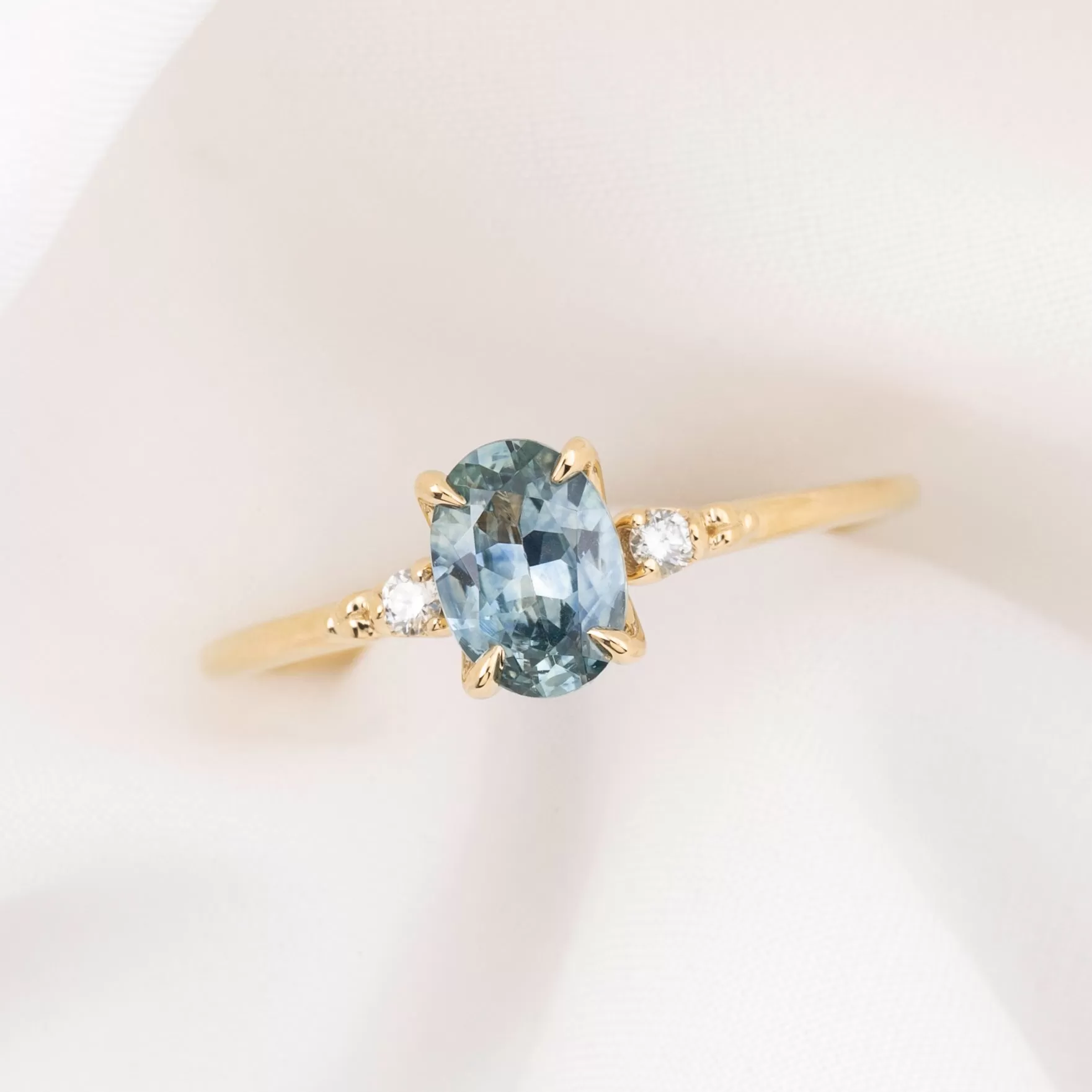 Estel Ring 0.93ct Light Blue Montana Sapphire, 14k Yellow Gold (One of a kind)