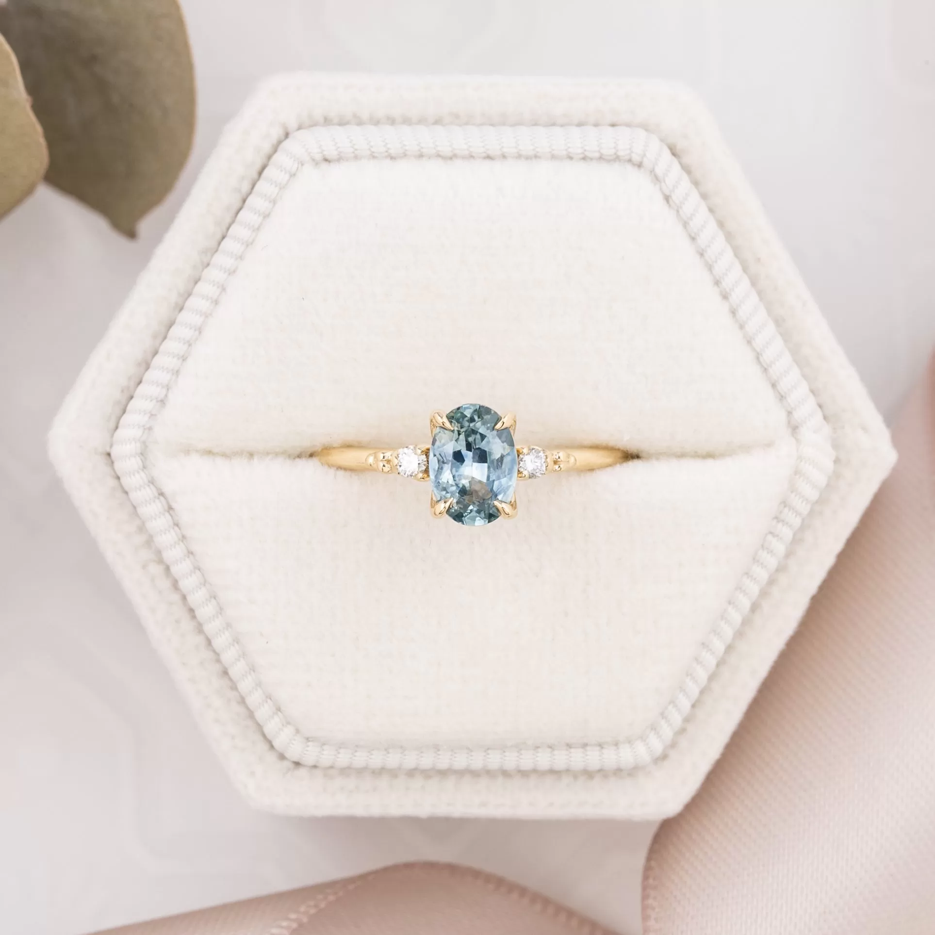 Estel Ring 0.93ct Light Blue Montana Sapphire, 14k Yellow Gold (One of a kind)