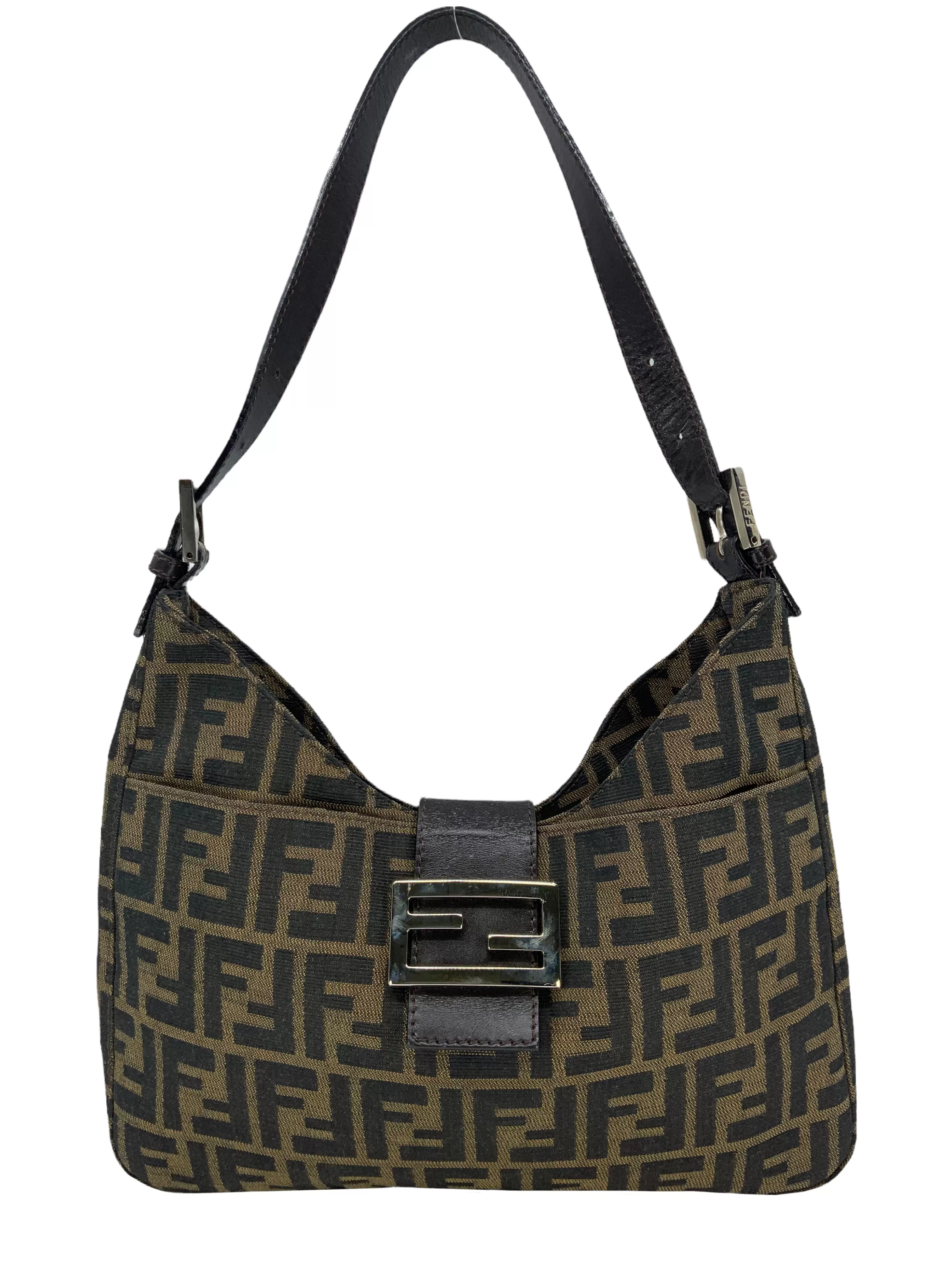 Fendi Vintage Zucca Canvas Shoulder Bag