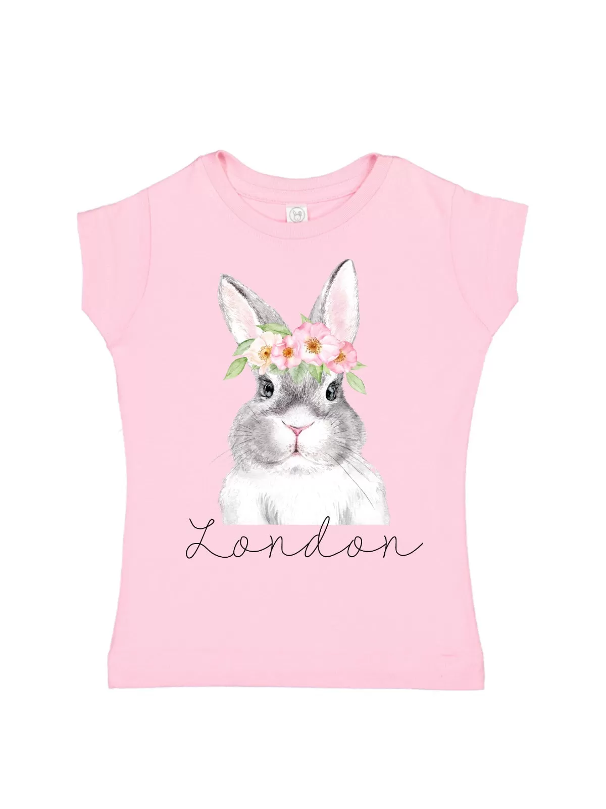 Flower Bunny Girls Easter Shirt