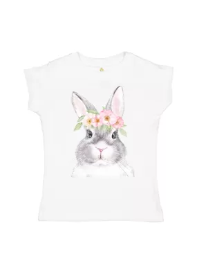 Flower Bunny Girls Easter Shirt