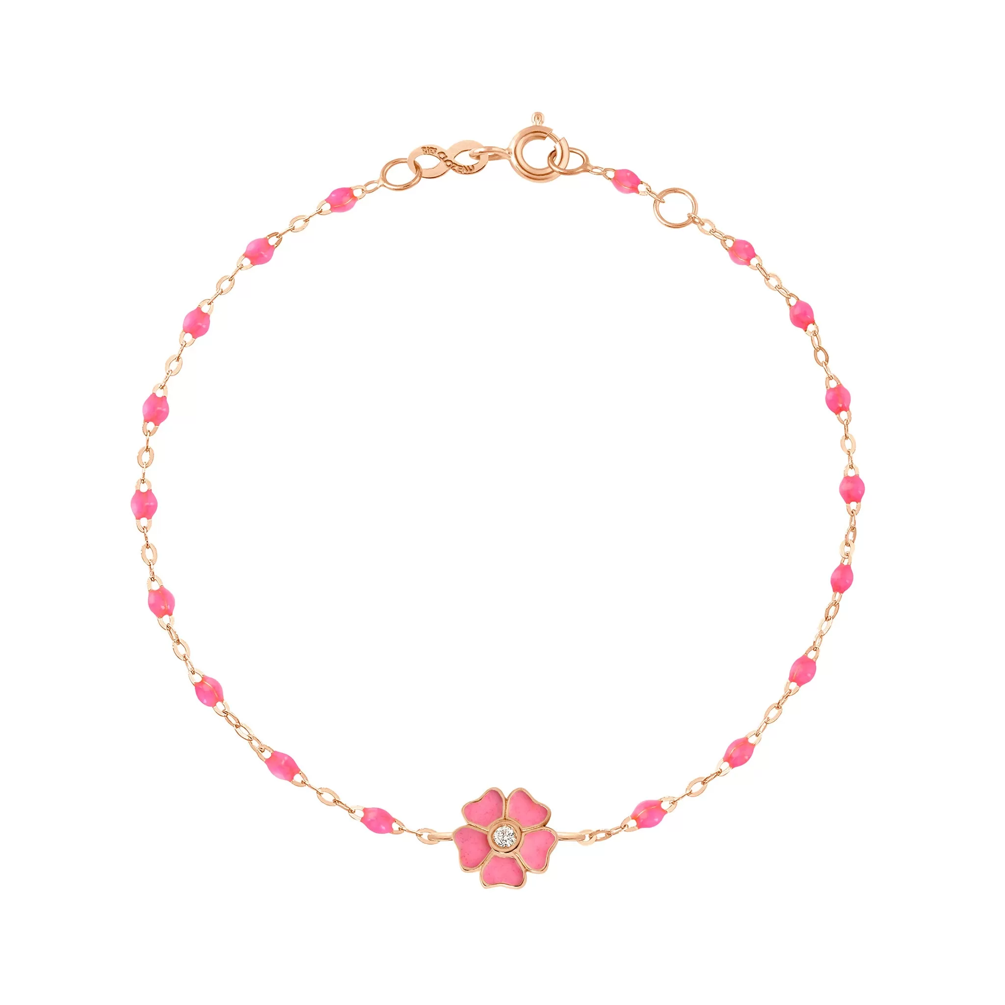 Flower Classic Gigi Pink diamond bracelet, Rose Gold, 6.7"