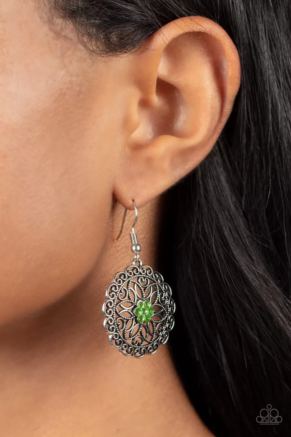 Flower Shop Sparkle - Green Earring