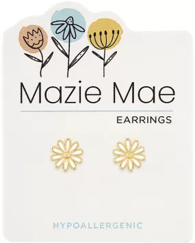 Gold Daisy Stud Earrings